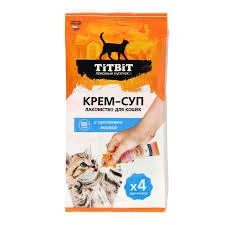 Лакомства Titbit Salmon для кошек в виде крем-супа с кусочками и лососем, 10 г фото 1