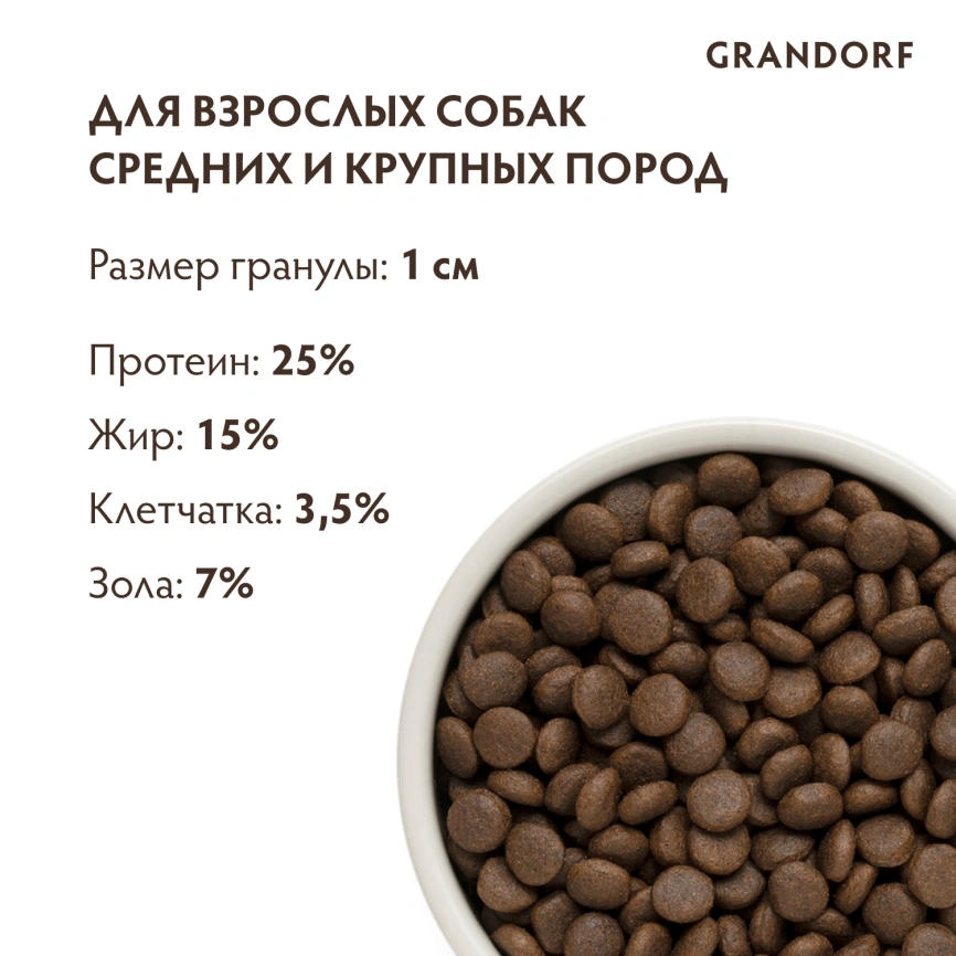Сухой корм Grandorf Rabbit & Turkey Med & Maxi для взрослых собак средних и крупных пород, 1 кг фото 9
