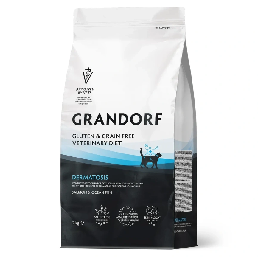 Сухой корм Grandorf Veterinary Dermatosis для кошек при дерматозах, 2 кгм фото 1