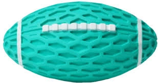 Мяч Homepet Silver Series для собак, регби, с пищалкой, бирюзовый фото 1