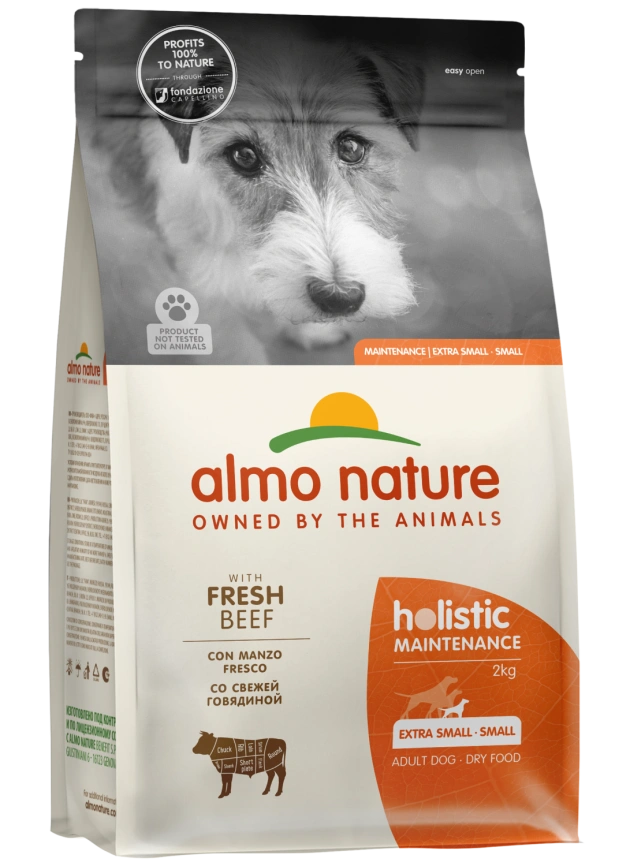 Сухой корм Almo Nature для взрослых собак малых пород со свежей говядиной и коричневым рисом, 2 кг фото 1