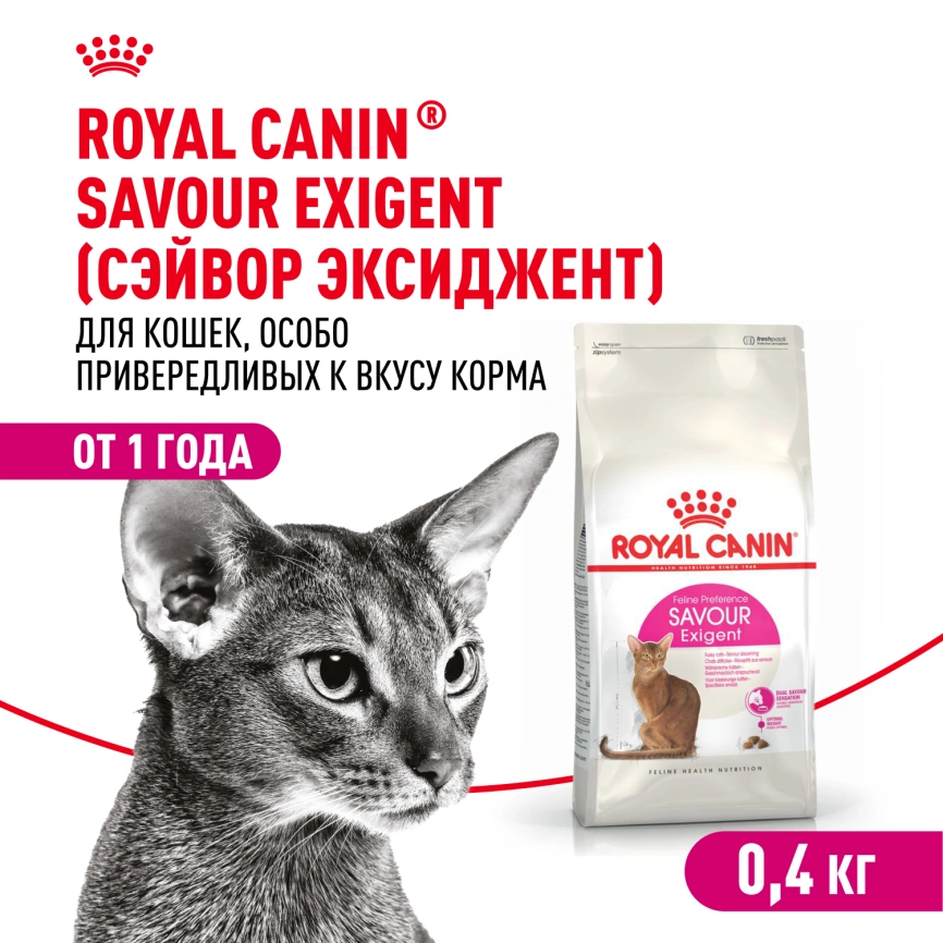 Сухой корм Royal Canin Savour Exigent для кошек, 400 г фото 1