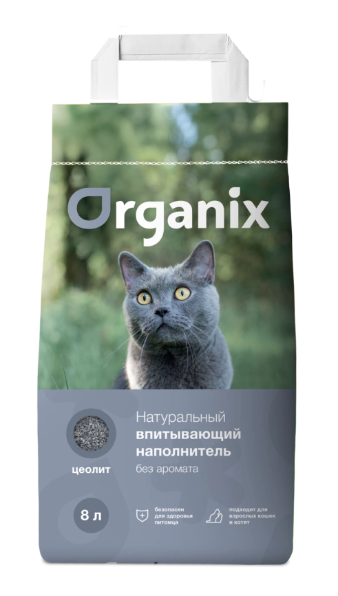 Наполнитель Organix для кошачьего туалета, впитывающий для кошачьего туалета, без аромата, 8 л фото 1