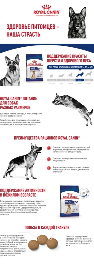 Сухой корм Royal Canin Maxi Adult 5+ для собак, 15 кг фото 10