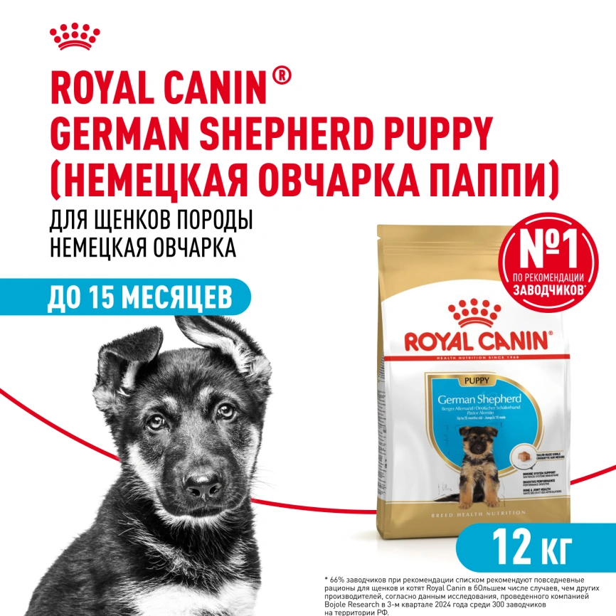 Сухой корм Royal Canin German Shepherd Puppy для щенков, 12 кг фото 1
