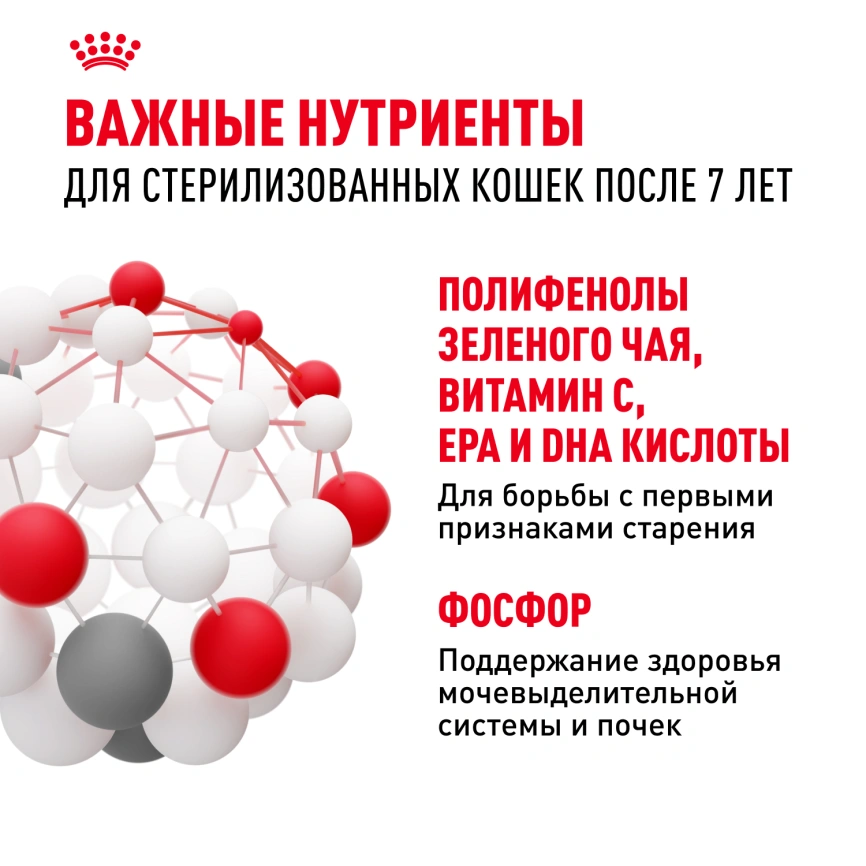 Сухой корм Royal Canin Sterilised 7+ для стерилизованных кошек и кастрированных котов, 400 г фото 5