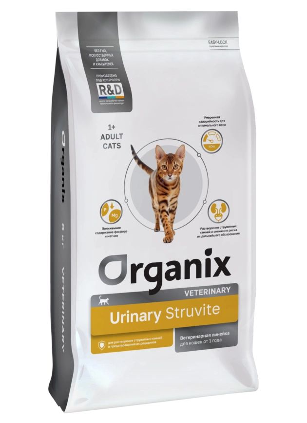 Сухой корм Organix Preventive Line URINARY Struvite для взрослых кошек для растворения струвитных камней и предотвращения их рецидивов, 8 кг фото 1