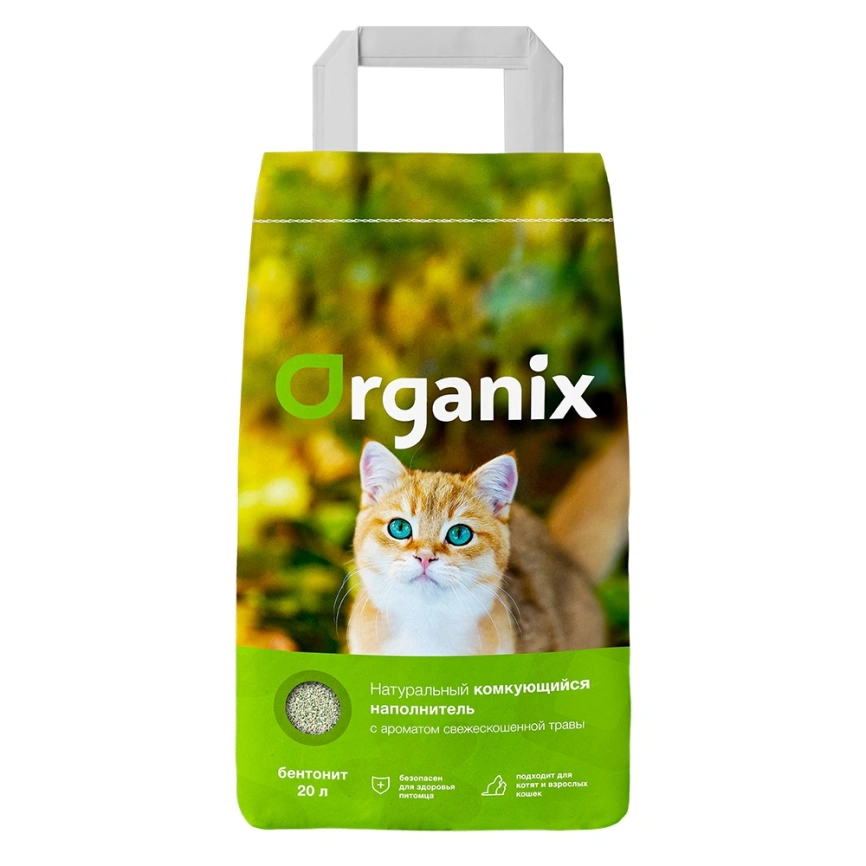 Наполнитель Organix для кошачьего туалета, комкующийся с ароматом свежескошенной травы, 24 л фото 1