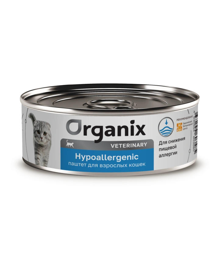 Влажный корм Organix Veterinary Hypoallergenic для взрослых кошек при пищевой аллергии, 100 г фото 1