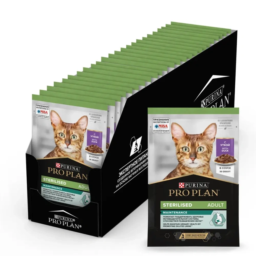 Влажный корм Purina Pro Plan Sterilised Maintenance для стерилизованных кошек, с индейкой в соусе, 85 г фото 1