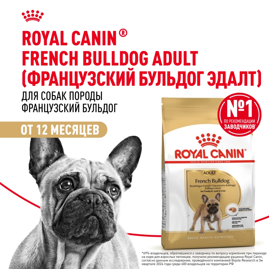 Сухой корм Royal Canin French Bulldog Adult для собак, 9 кг фото 14