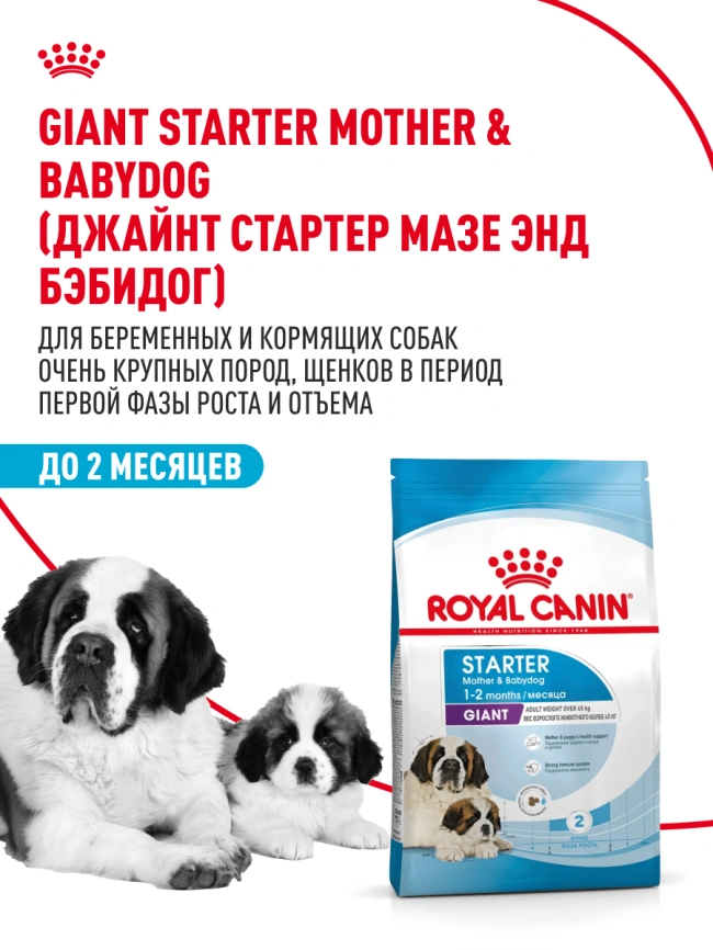 Сухой корм Royal Canin Giant Starter Mother &amp; Babydog для щенков и собак, 4 кг фото 13