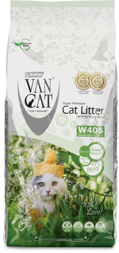 Van Cat комкующийся наполнитель без пыли с ароматом Стандарт, без пыли, 15 кг фото 1