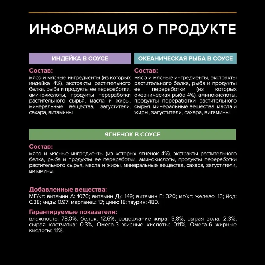 Влажный корм PRO PLAN Turkey, Lamb & Ocean Fish MIX для взрослых кошек с чувствительным пищеварением или особыми предпочтениями в еде, с индейкой, ягненком, океанической рыбой в соусе фото 8