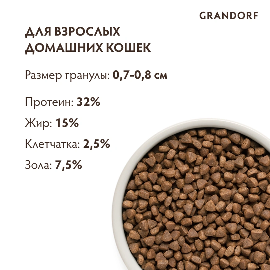 Сухой корм Grandorf Lamb & Turkey Indoor Ягненок с индейкой для домашних кошек, 400 г фото 9