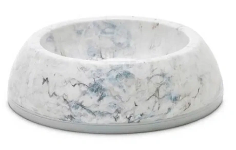 Мраморно-серая с белым пластиковая миска SAVIC Delice 1 Marble для животных, 0,3 л фото 1