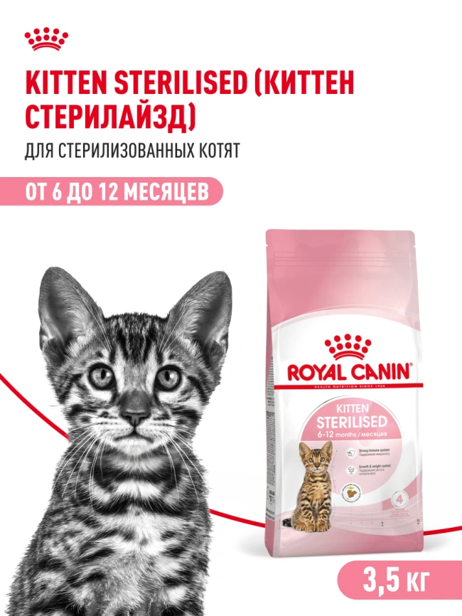 Сухой корм Royal Canin Kitten Sterilised для котят, 3.5 кг фото 20