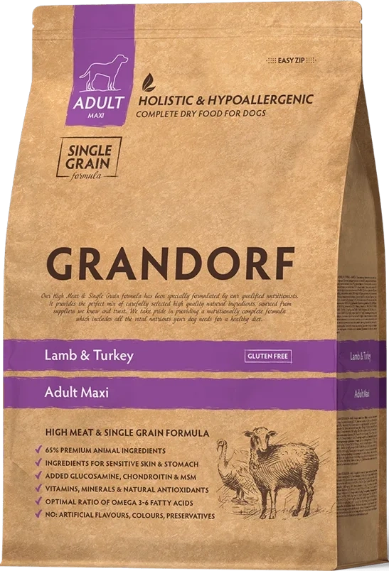 Сухой корм Grandorf Maxi Lamb & Turkey для взрослых собак крупных пород, с ягненком и индейкой, 10 кг фото 1