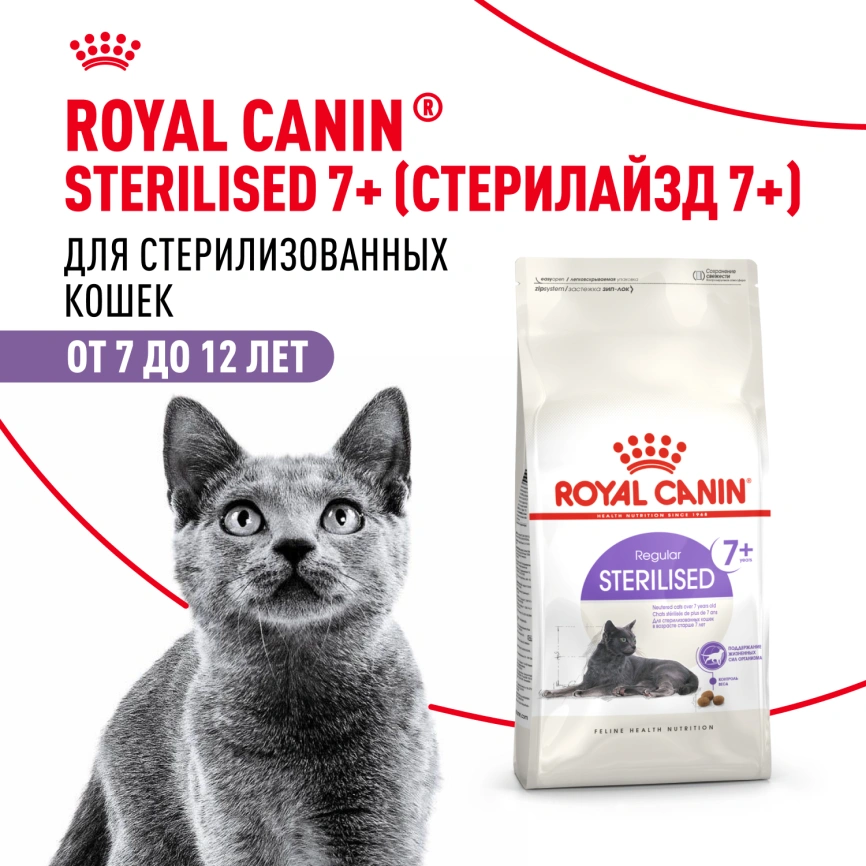 Сухой корм Royal Canin Sterilised 7+ для стерилизованных кошек и кастрированных котов, 3.5 кг фото 13