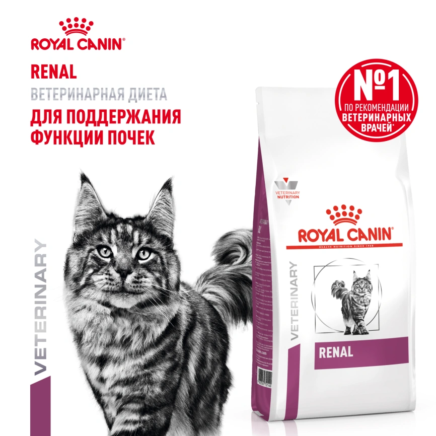 Сухой корм Royal Canin Renal для кошек при заболеваниях почек, 4 кг фото 15